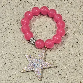 KIG Pink Bling Star Chunky Bracelet