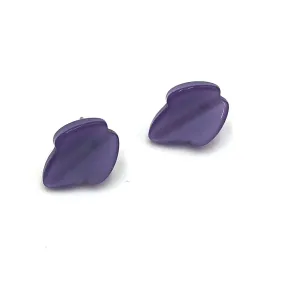 Lavender Moonglow Mini Leaf Stud Earrings