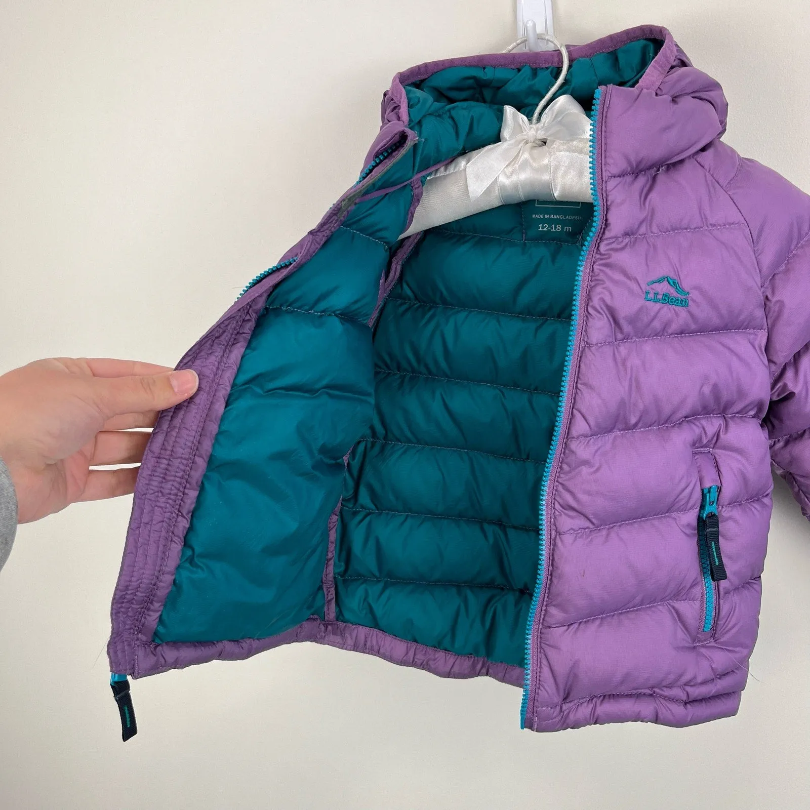 L.L. Bean Toddler Ultralight 650 Down Jacket Violet Chalk 12-18 Months