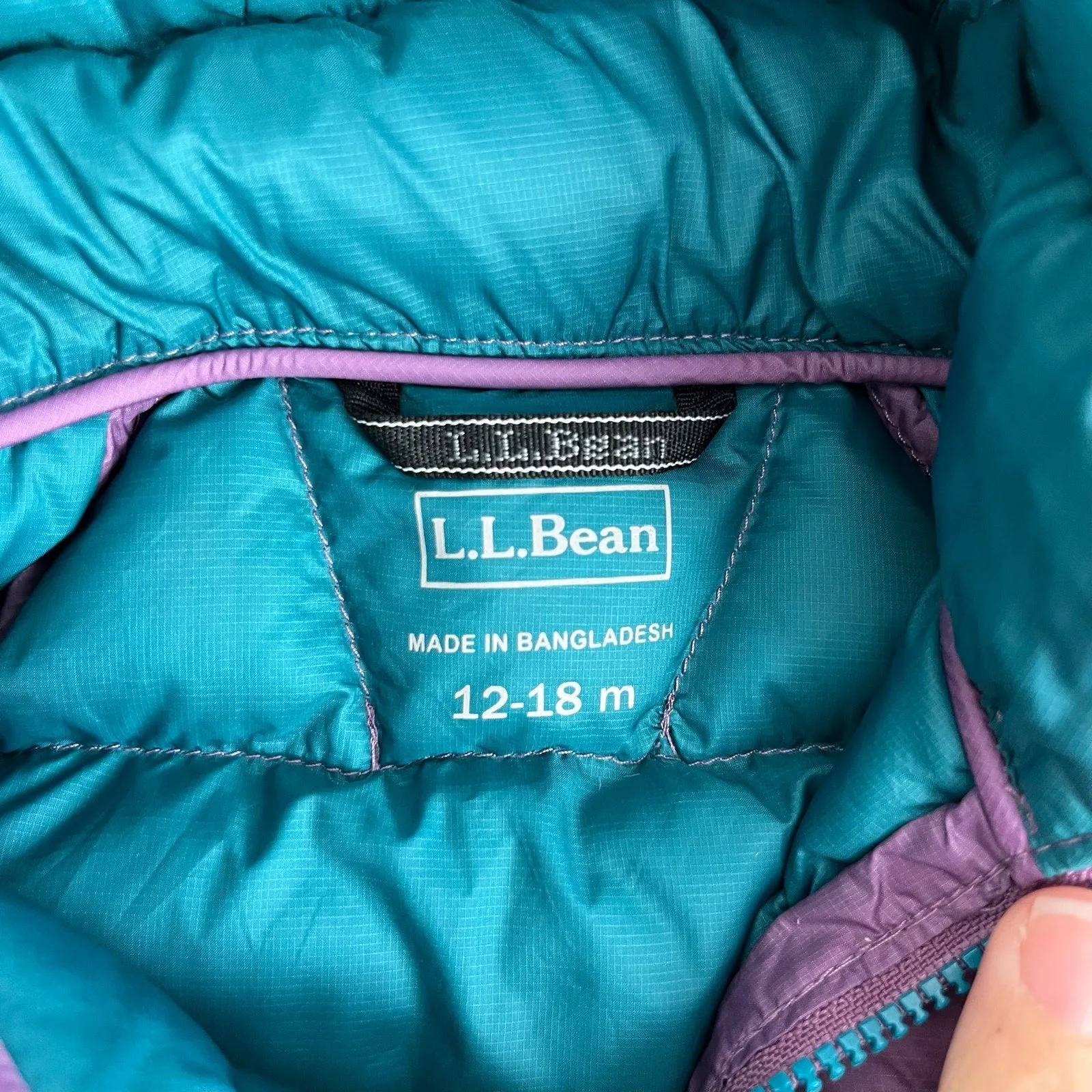 L.L. Bean Toddler Ultralight 650 Down Jacket Violet Chalk 12-18 Months