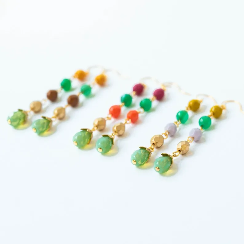 Long beaded earrings -WS