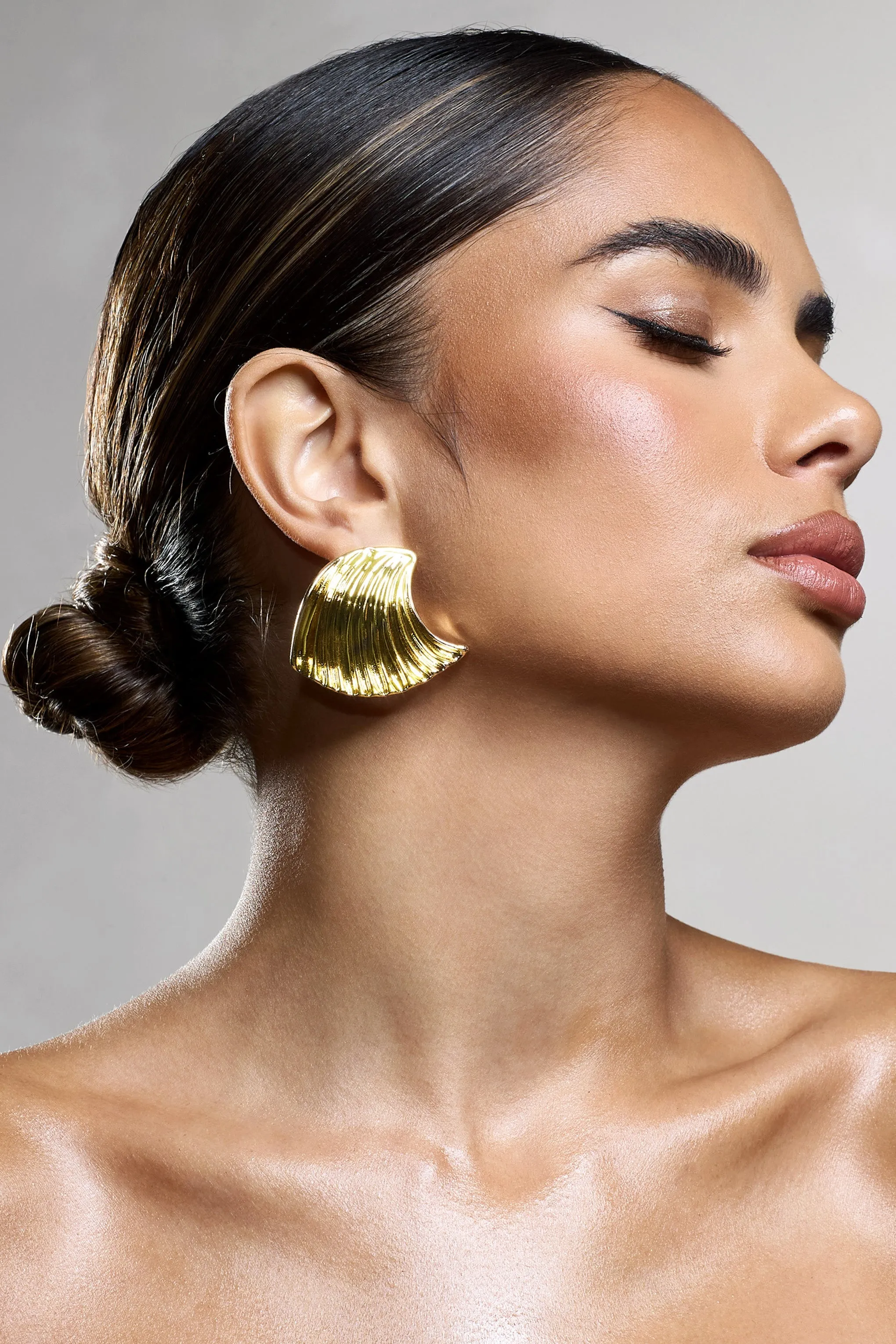 Luminance | Gold Diamante Chunky Hoop Earrings