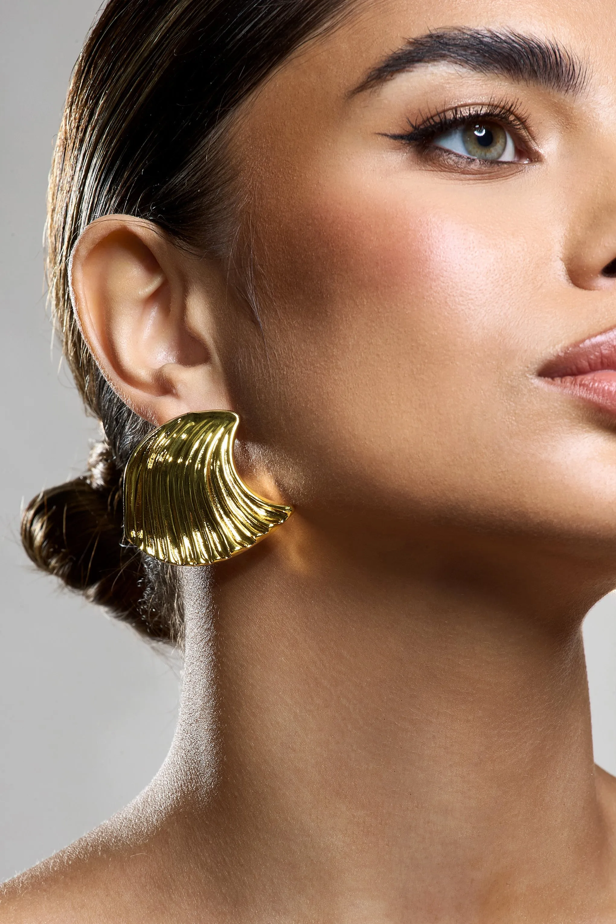 Luminance | Gold Diamante Chunky Hoop Earrings