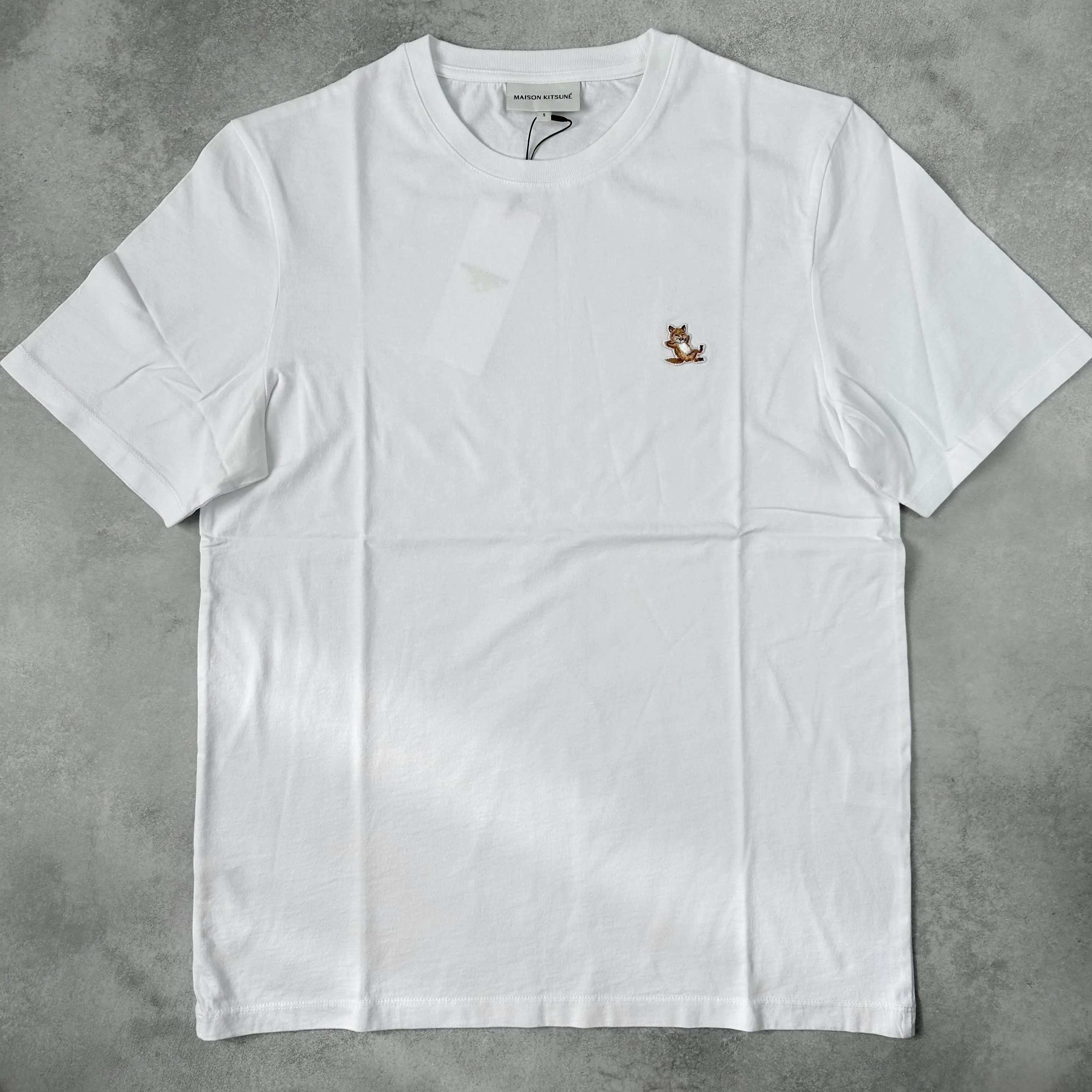 MAISON KITSUNE  |U-Neck Plain Cotton Short Sleeves Logo Designers T-Shirts