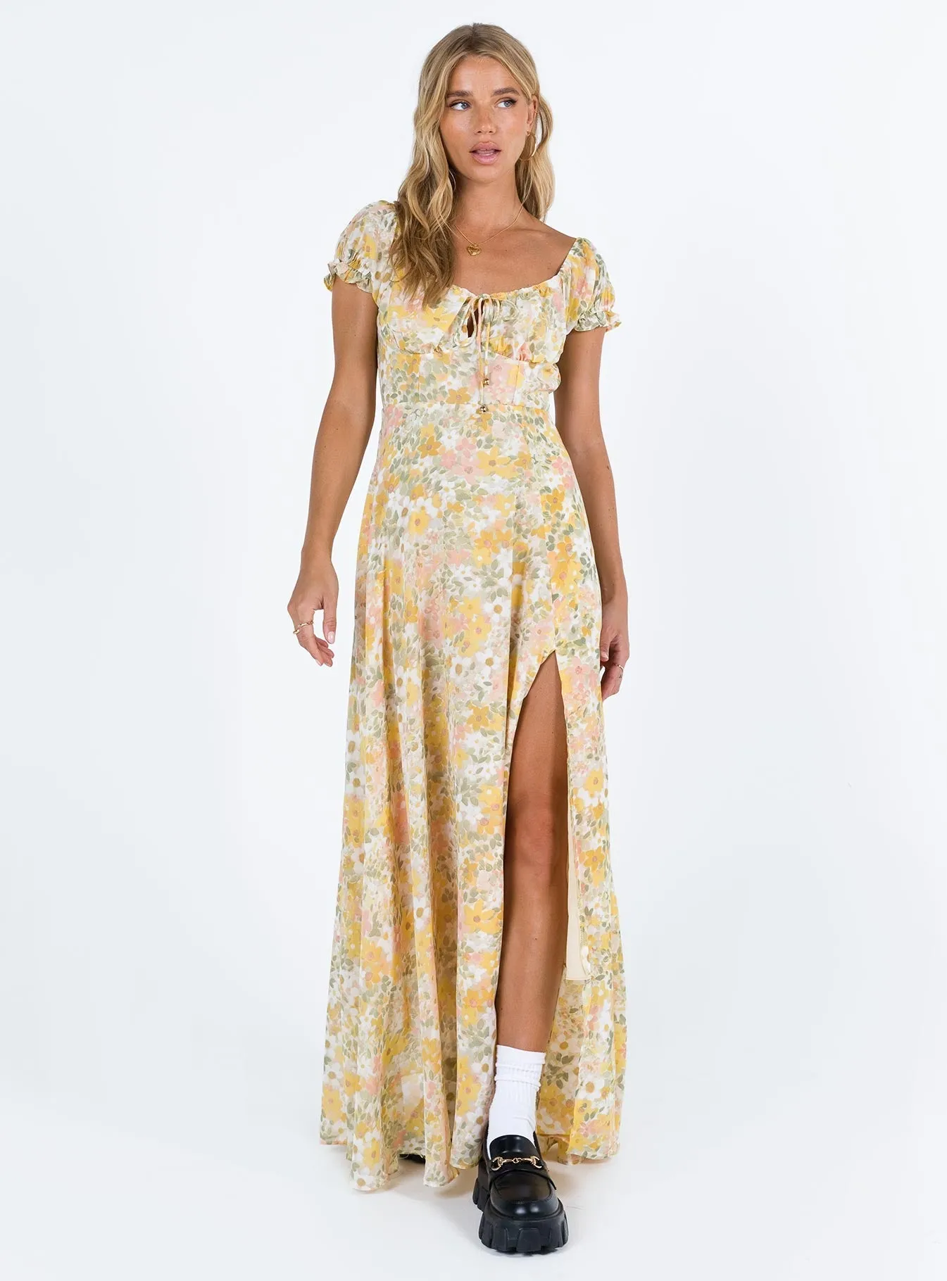 Masuda Maxi Dress Yellow Floral