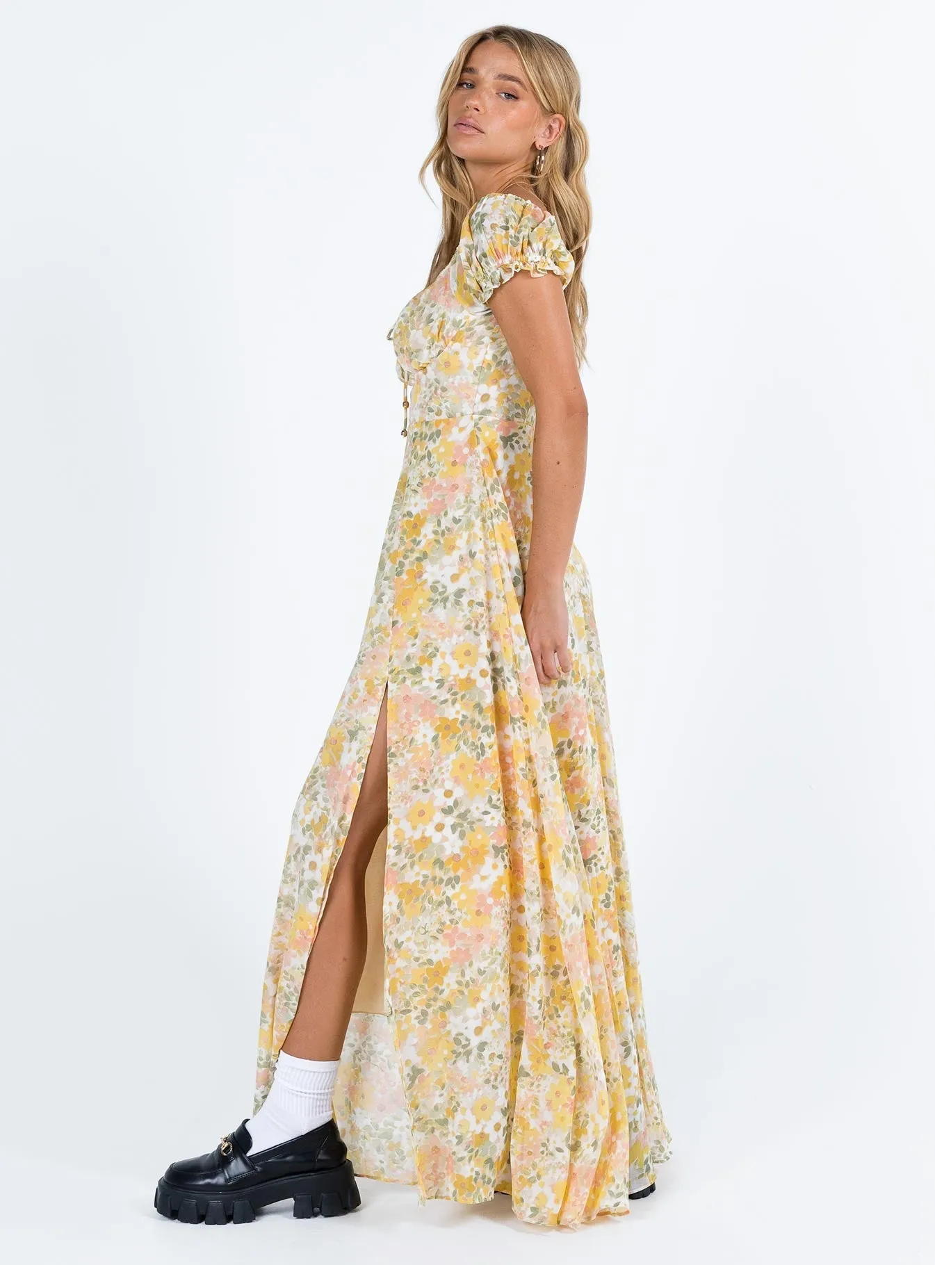 Masuda Maxi Dress Yellow Floral