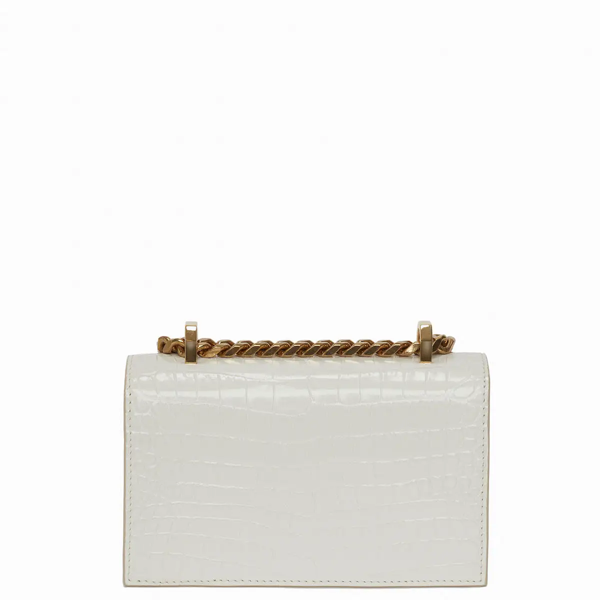 Mini Jewelled Satchel Croc, Deep Ivory