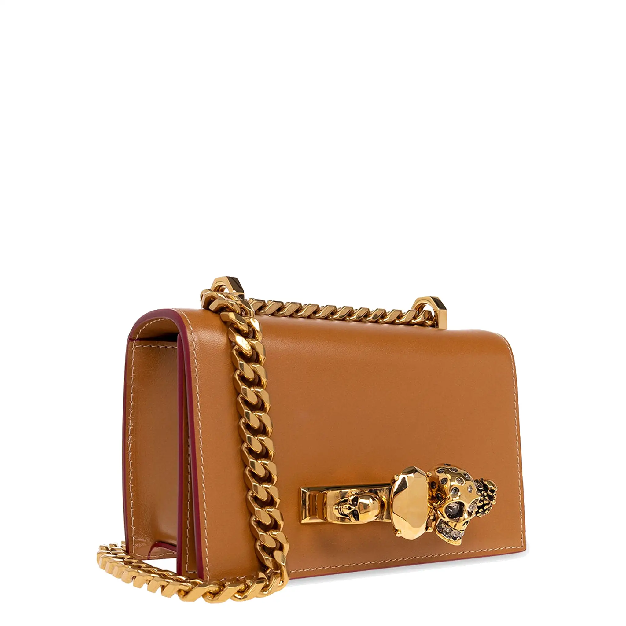 Mini Jewelled Satchel, Tan