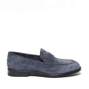 Mocassini in suede blu