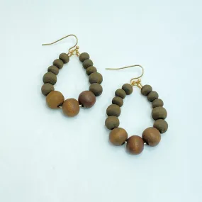 Mocha Chunky Beaded Drop Earrings