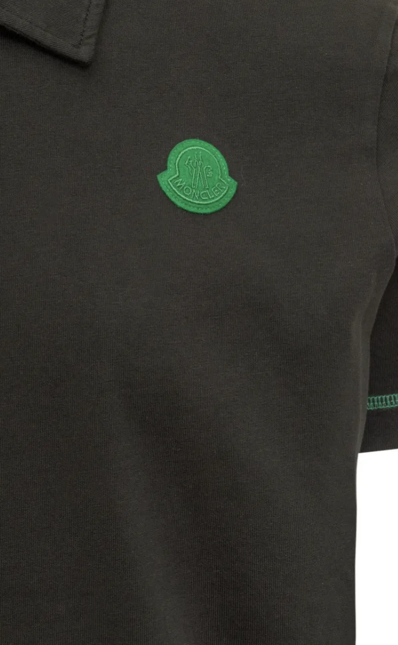 MONCLER  |Plain Cotton Short Sleeves Logo Polos