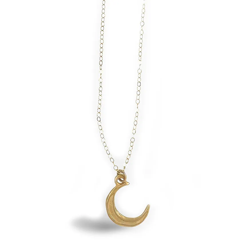 MOON CHARM NECKLACE IN GOLD