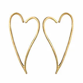 New Fashion Heart Charm Chic Hollow Gold Studs Earring