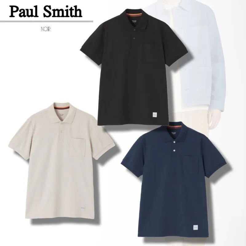 Paul Smith  |Unisex Street Style Plain Short Sleeves Logo Polos