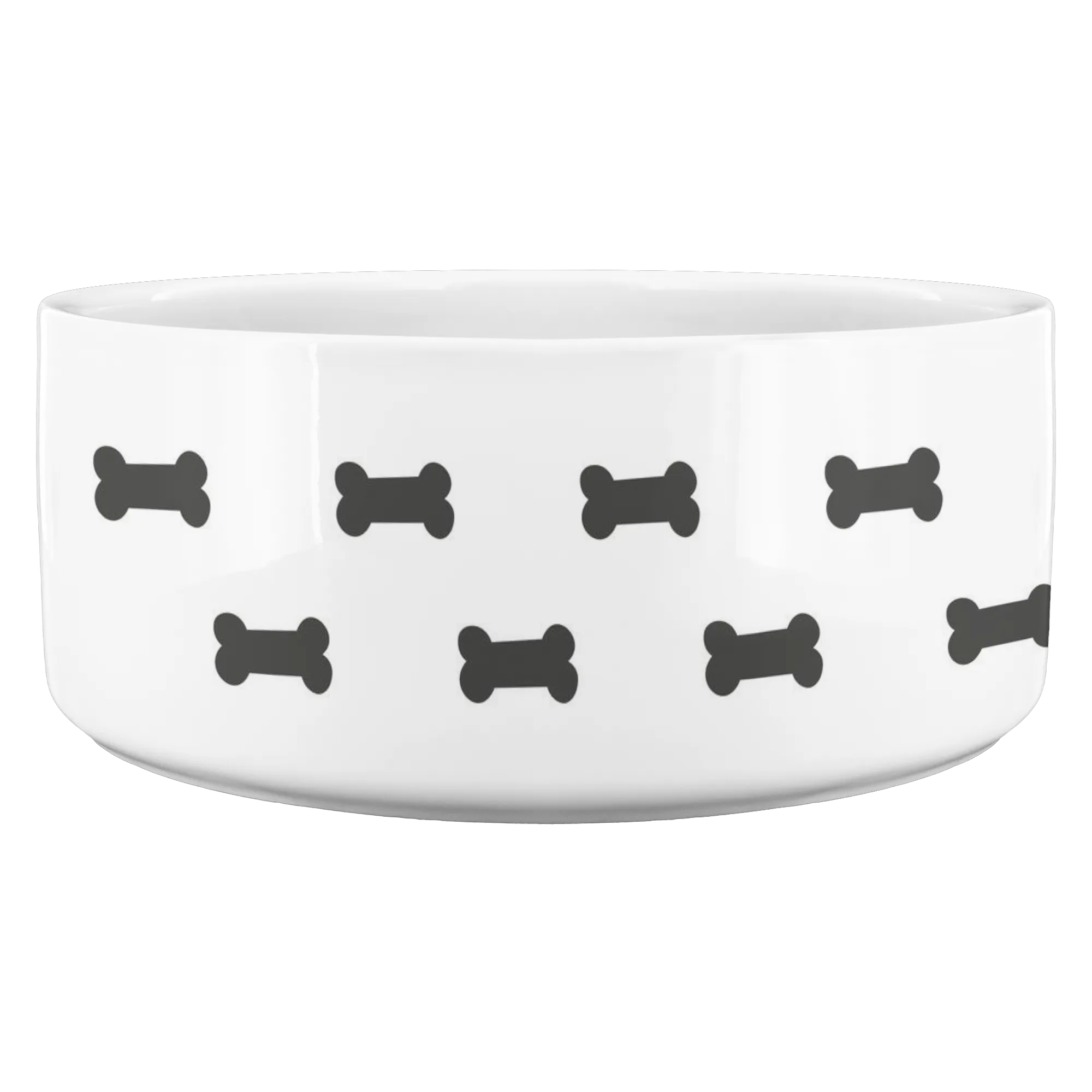 Personalized Ceramic Dog Bowl Bone Dog Name