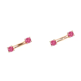 Pink Tourmaline Fashion Stud Earrings