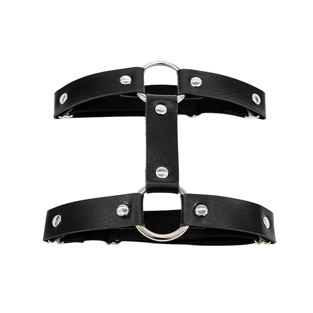 Punk Spike Garter Rock Rivet Elastic Leather Suspender