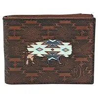 RED DIRT HAT CO MENS BIFOLD WALLET SOUTHWEST BUFFALO INLAY