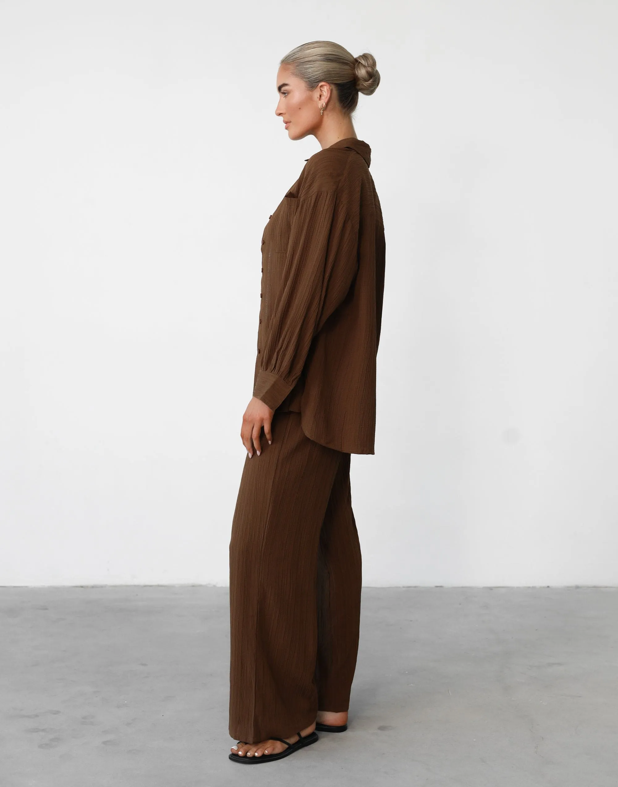 Ria Long Sleeve Shirt (Brown)