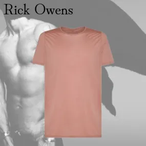 RICK OWENS  |Crew Neck Plain Cotton Short Sleeves Designers