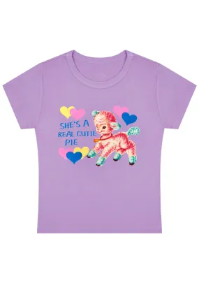 She's A Real Cutie Pie Y2K Baby Tee