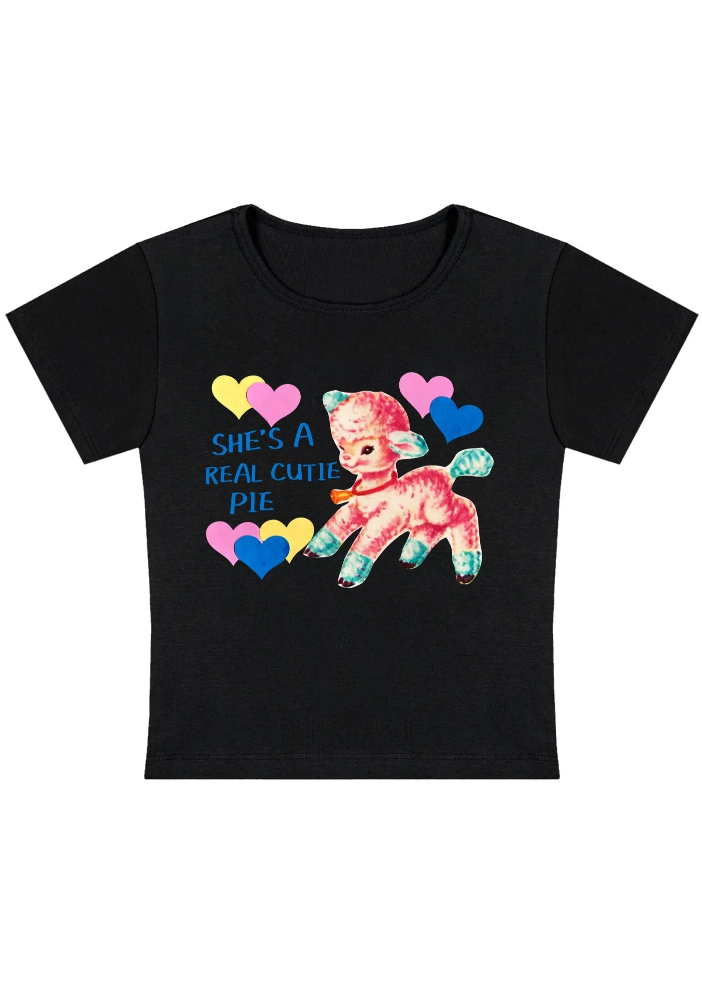 She's A Real Cutie Pie Y2K Baby Tee