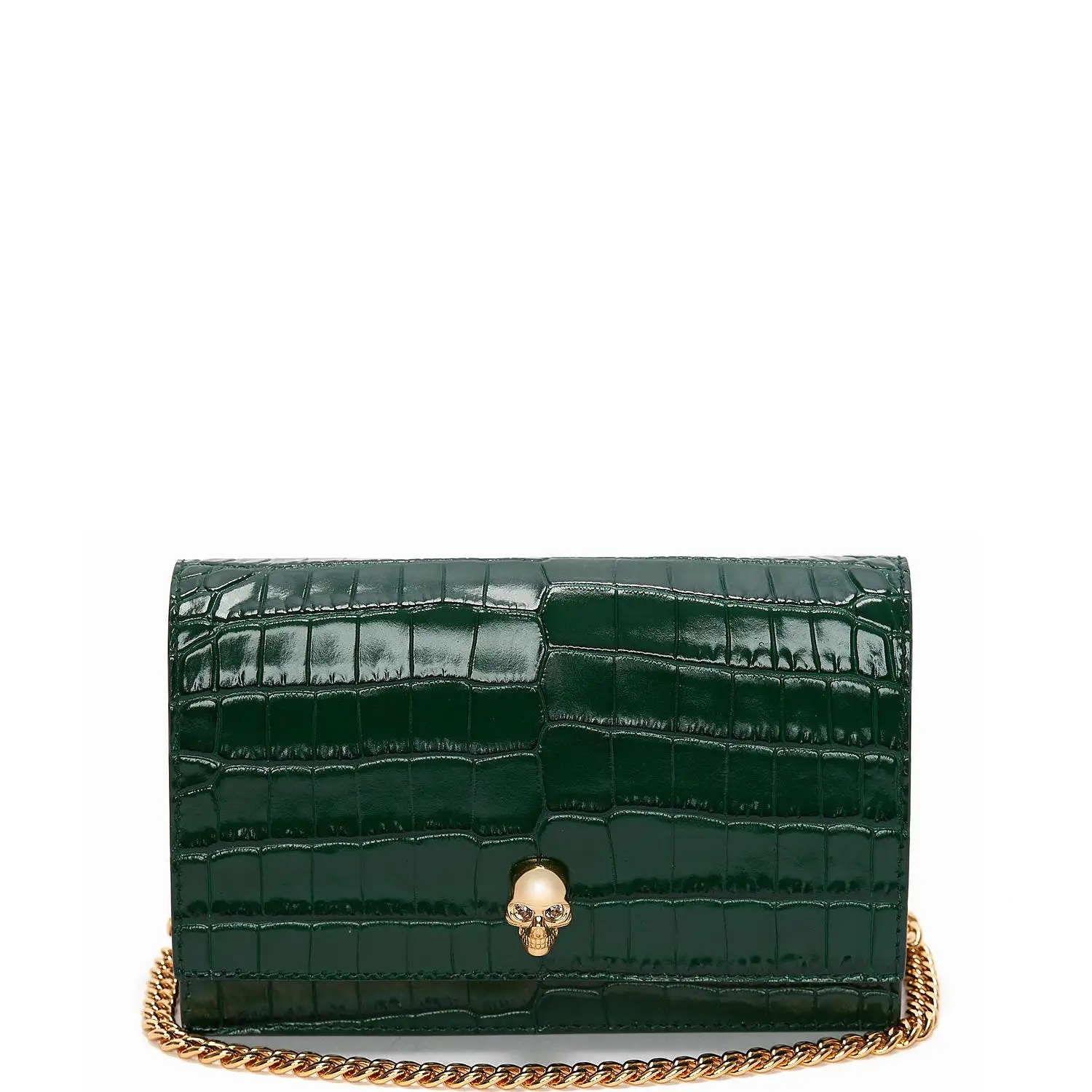 Skull Mini Bag Croc, Emerald