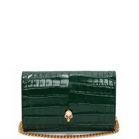 Skull Mini Bag Croc, Emerald