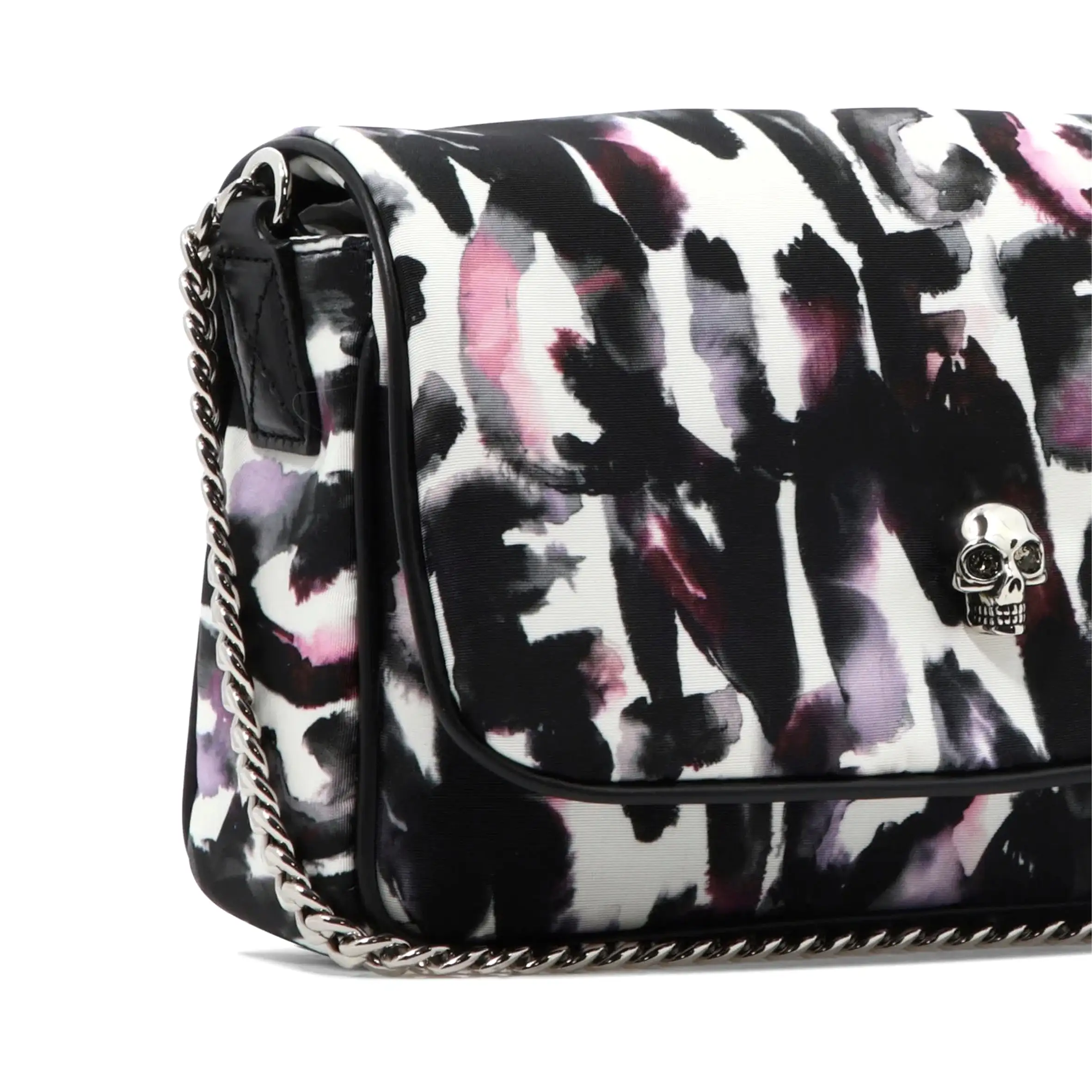 Skull Mini Bag Graffiti Nylon, Multi/Silver