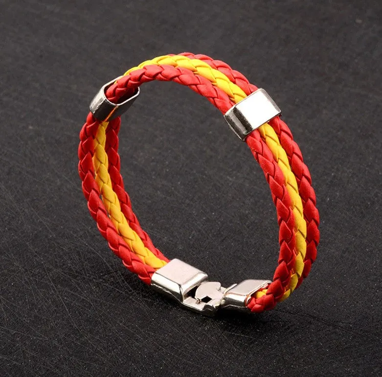 Spain Flag Braided Bracelet