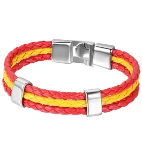 Spain Flag Braided Bracelet