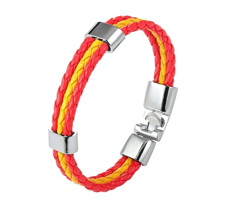 Spain Flag Braided Bracelet