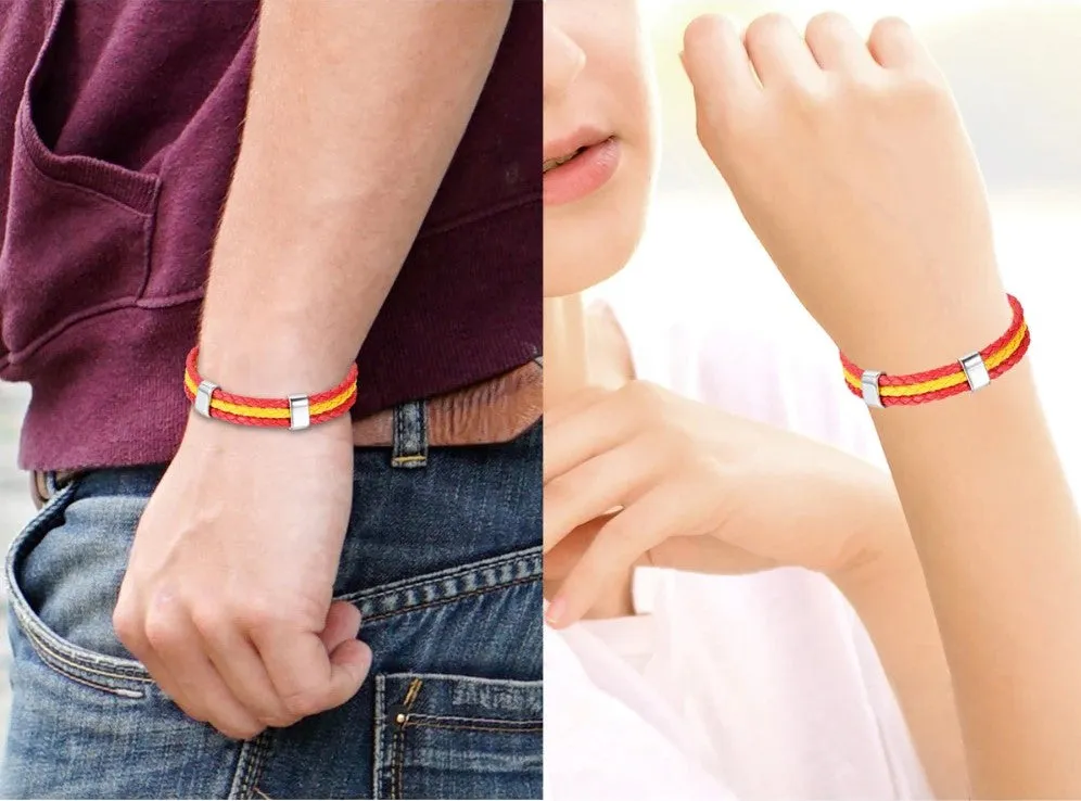 Spain Flag Braided Bracelet