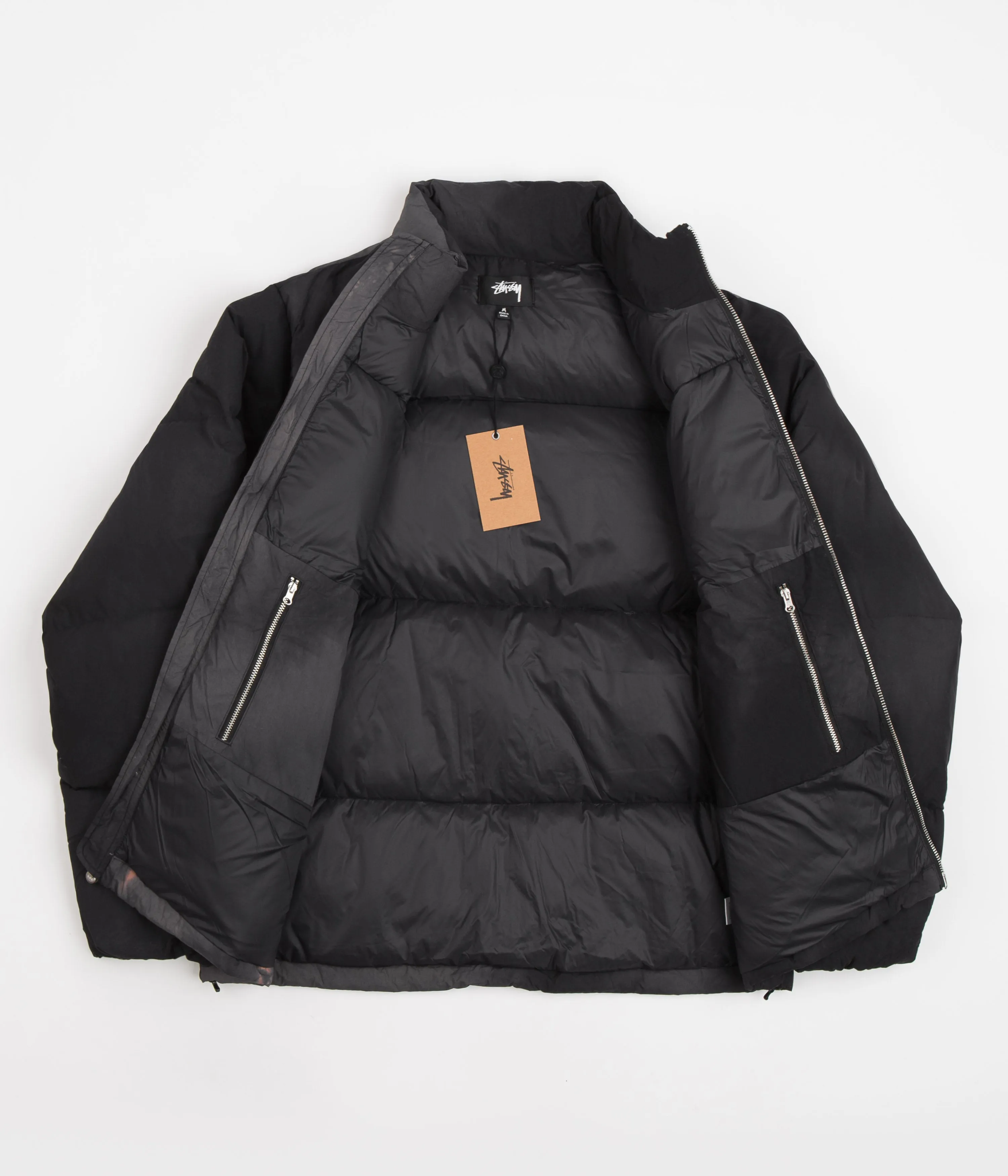 Stussy Recycled Nylon Down Puffer Jacket - Vintage Black