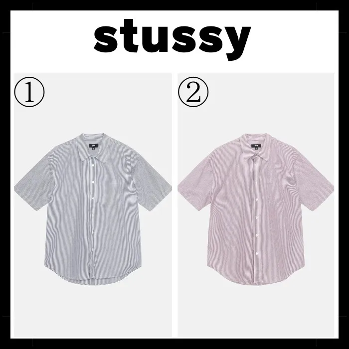 STUSSY  |Unisex Street Style Short Sleeves Logo Skater Style Shirts