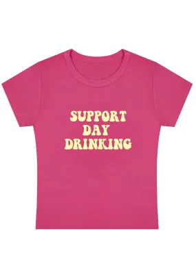 Support Day Drinking Y2K Baby Tee