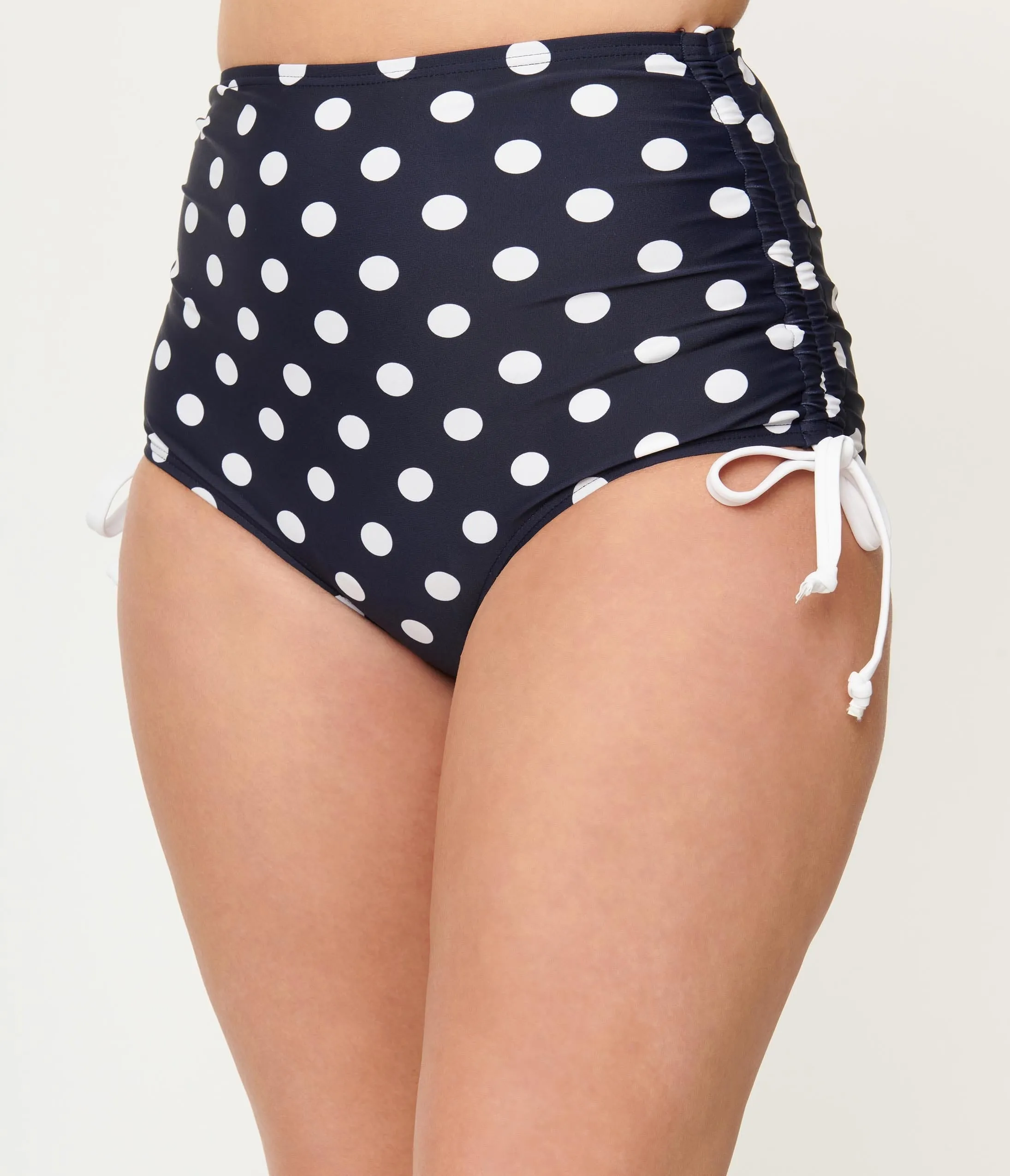 Unique Vintage Navy & White Polka Dot Provincetown Swim Bottom