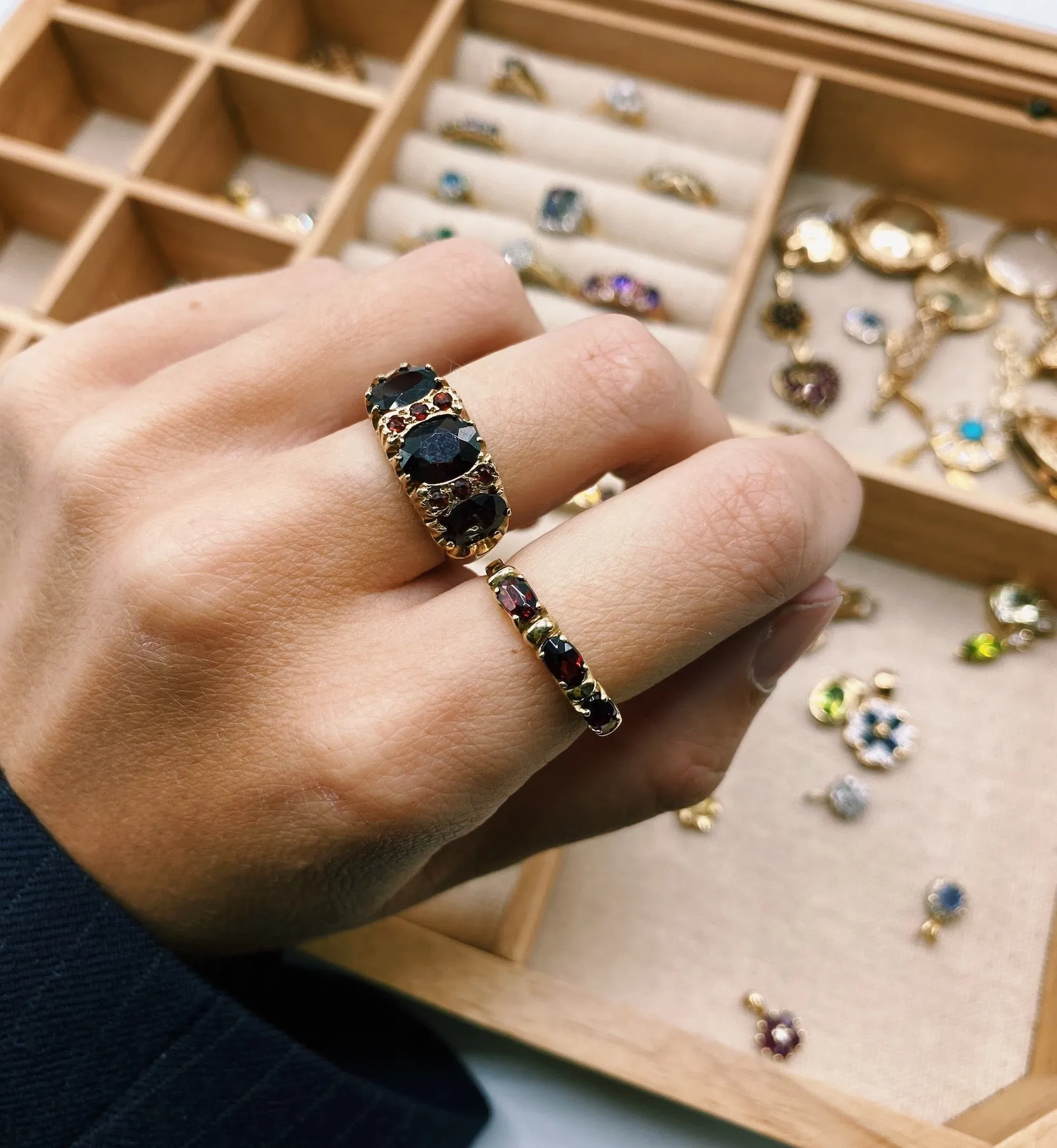 Vintage Garnet Radiant Passion Ring