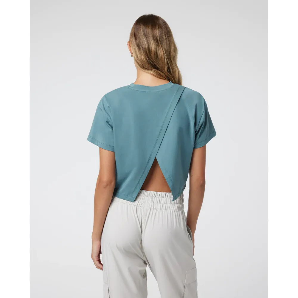 Vuori Short Sleeve Feather Cross Back Top Women's