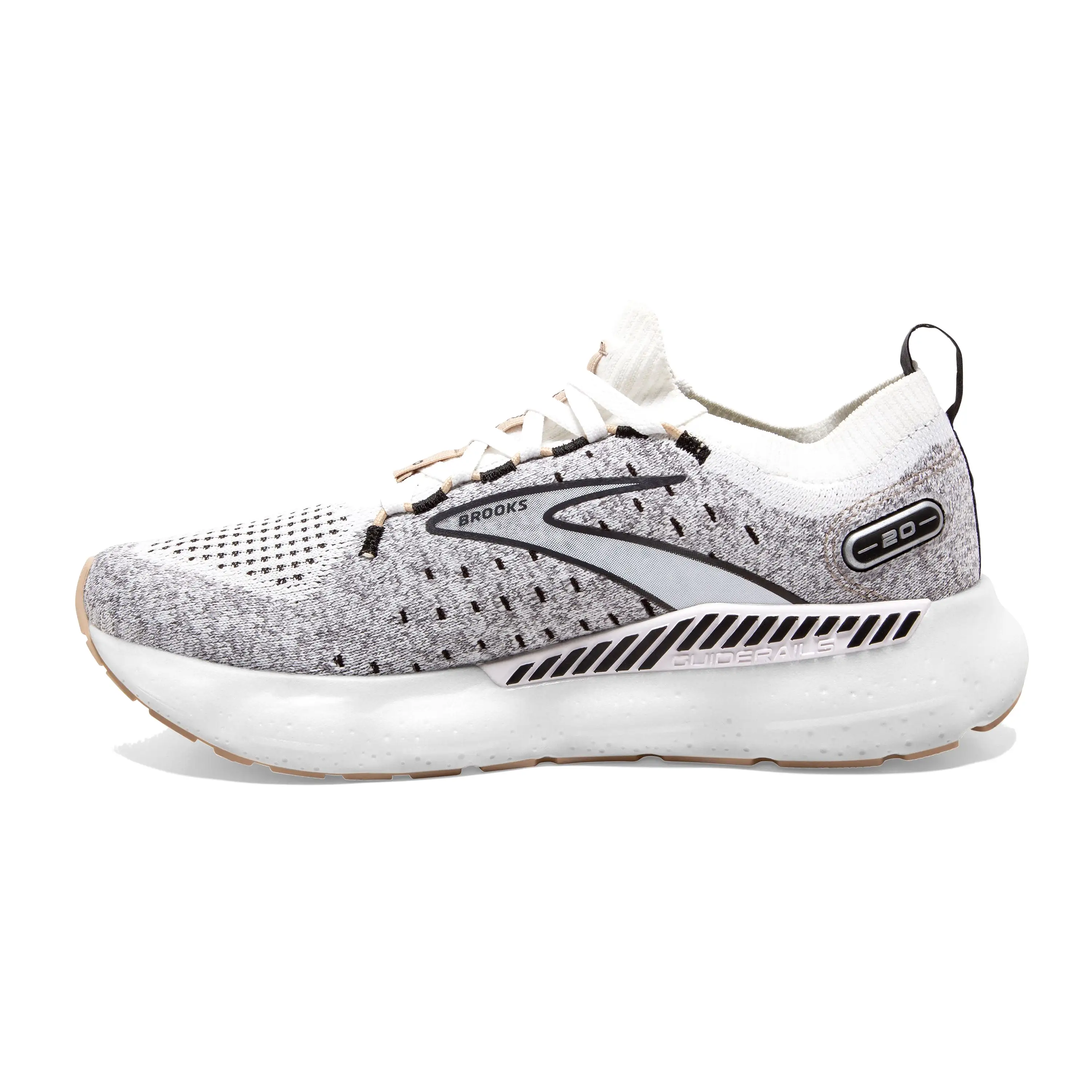 W Brooks Glycerin StealthFit GTS 20 White/Black/Cream