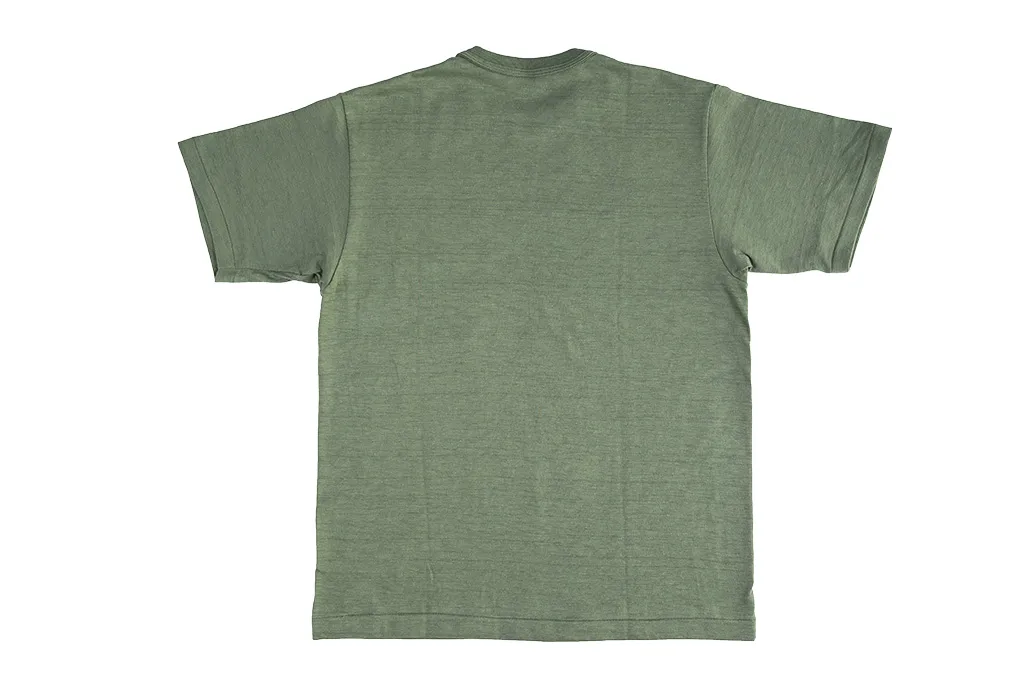 Warehouse Slub Cotton T-Shirt - Green Plain