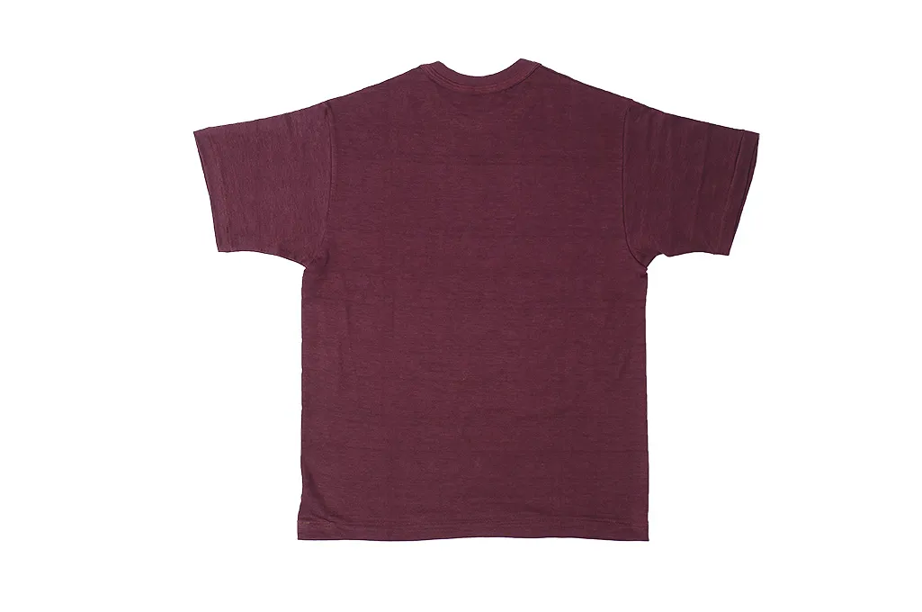 Warehouse Slub Cotton T-Shirt -Bordeaux Plain