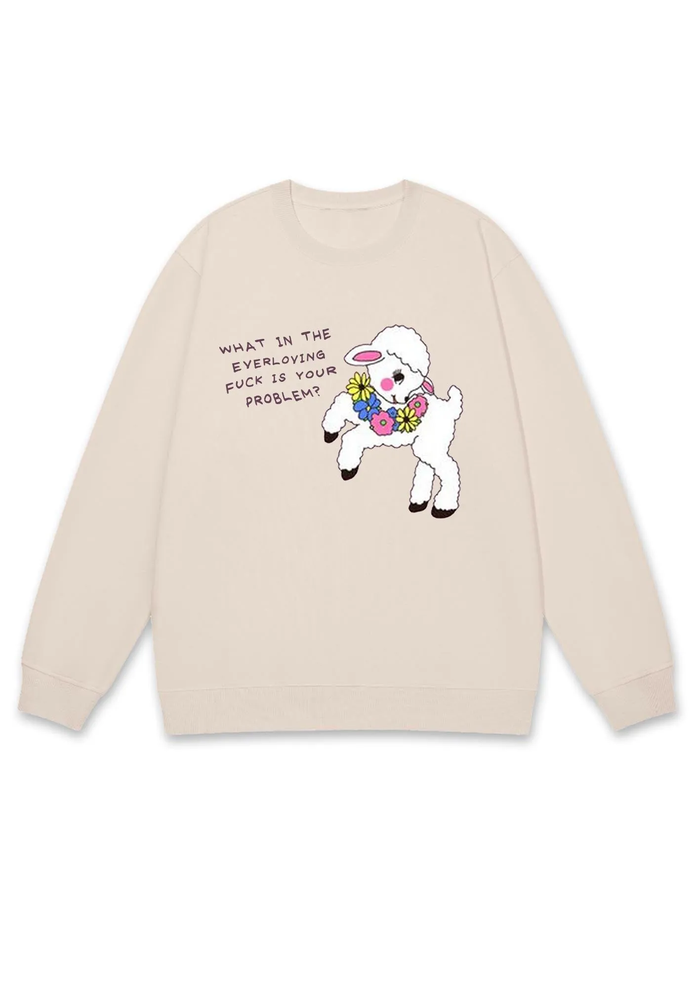 What Is Your Problem Little Sheep Y2K Sweatshirt