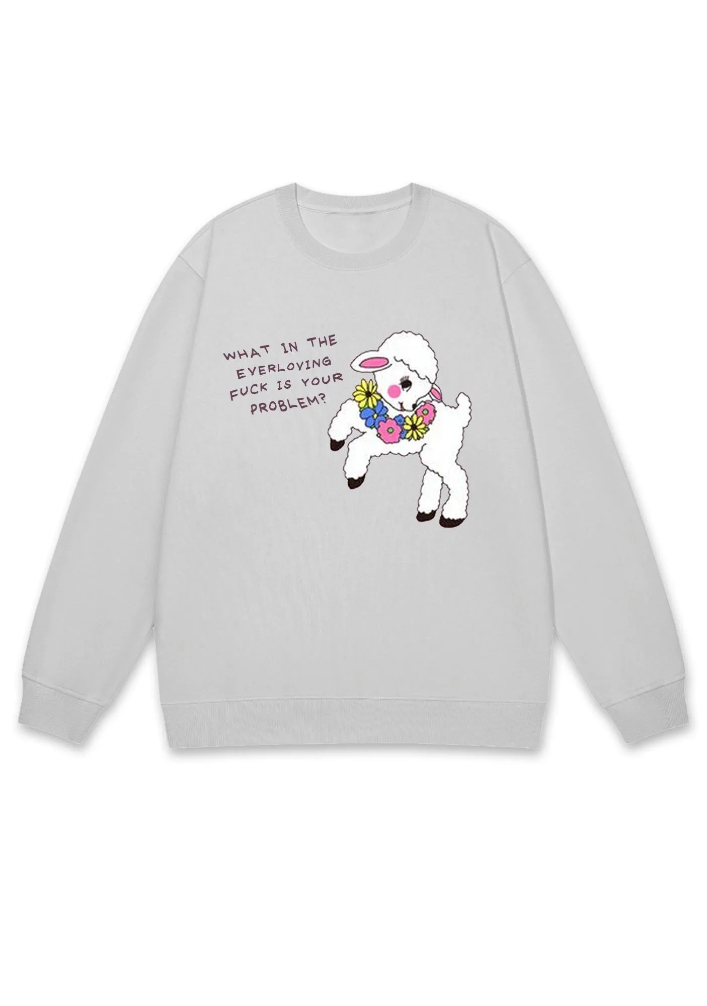 What Is Your Problem Little Sheep Y2K Sweatshirt