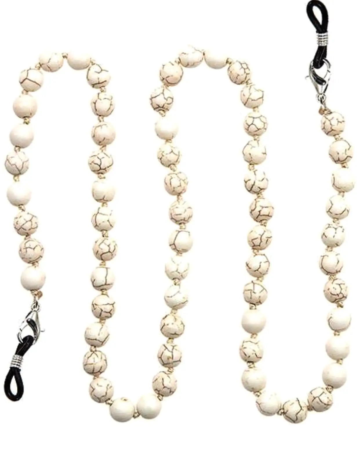 White Buffalo Beaded Sunglasses Chain Holder Necklace