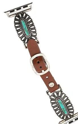 White Buffalo Western Concho Apple Watch Band