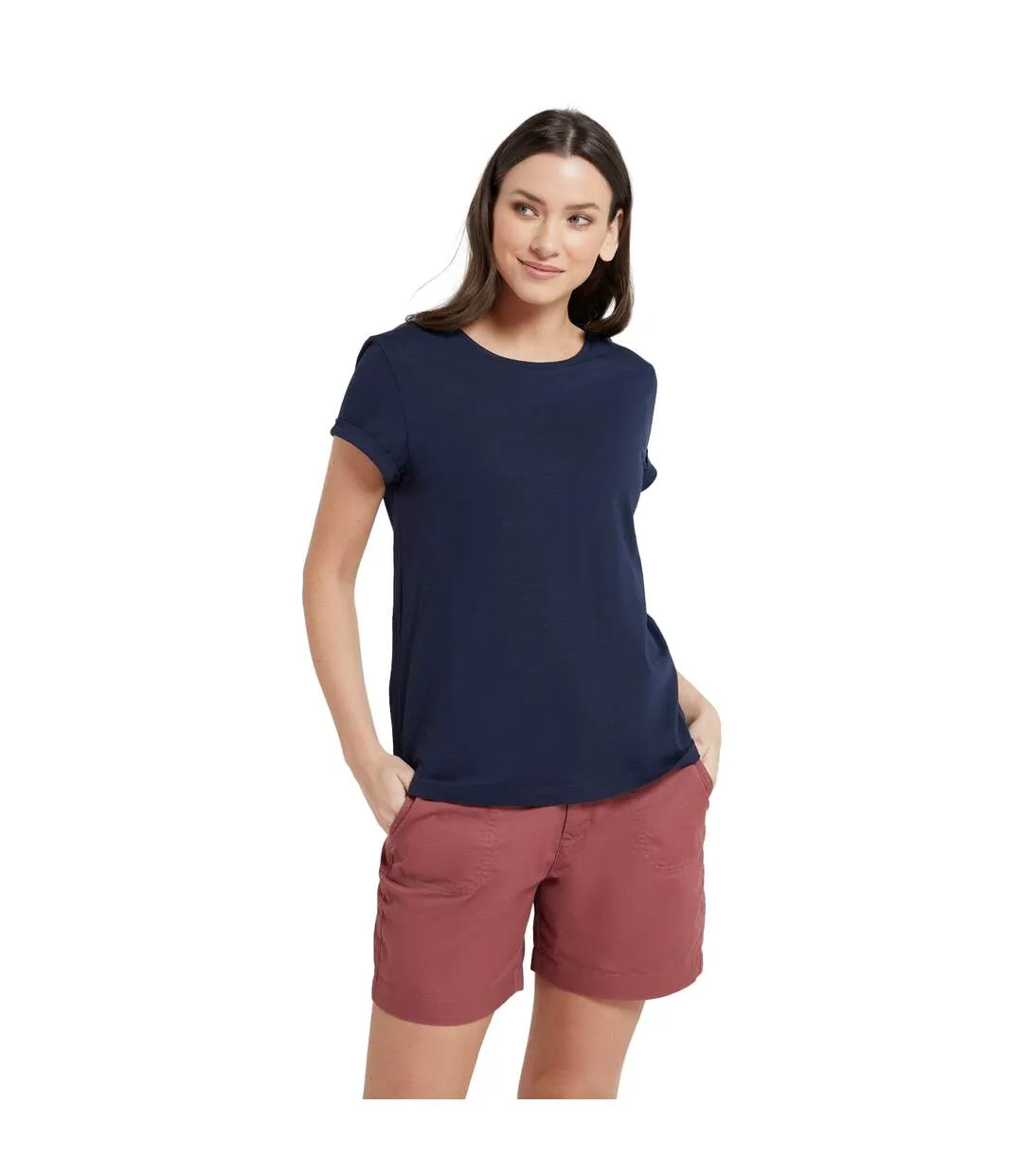 Womens/ladies bude relaxed fit t-shirt navy Mountain Warehouse