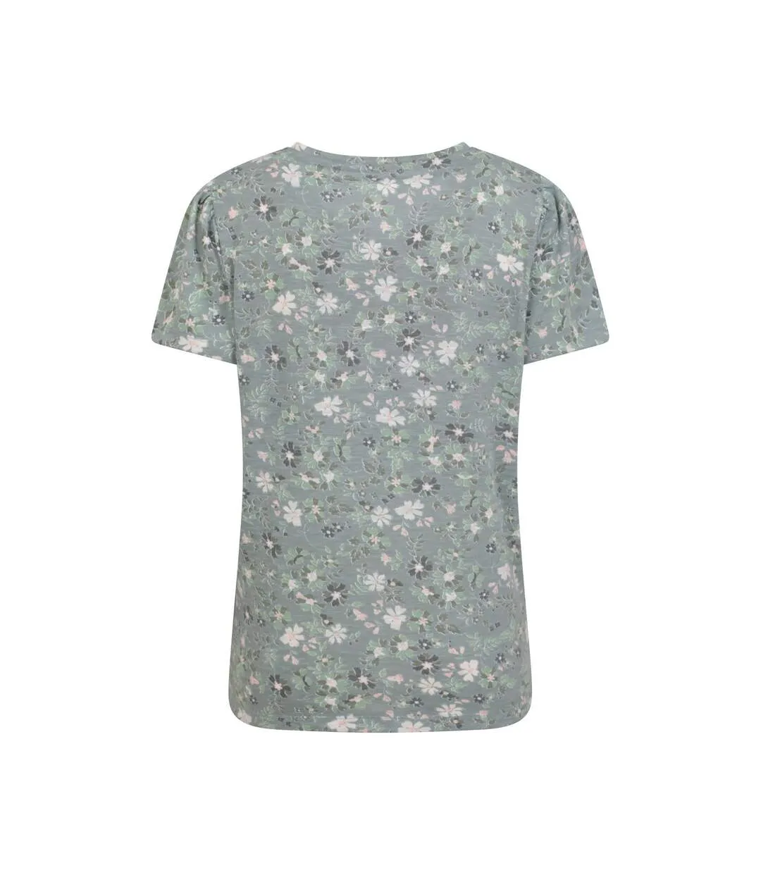 Womens/ladies devon flowers keyhole t-shirt pale green Mountain Warehouse