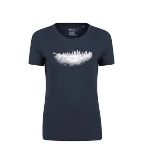 Womens/ladies feather organic cotton t-shirt navy Mountain Warehouse