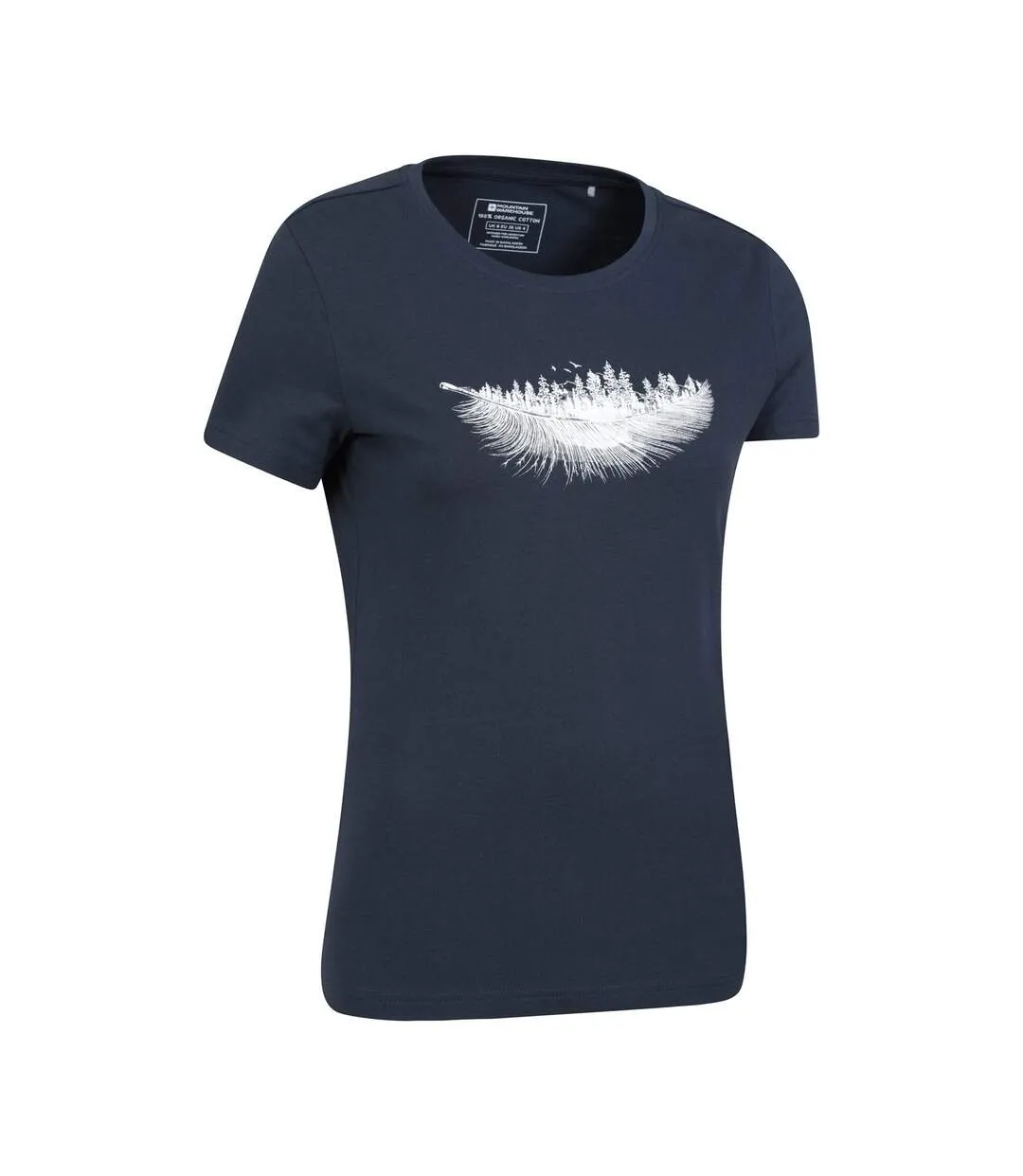 Womens/ladies feather organic cotton t-shirt navy Mountain Warehouse